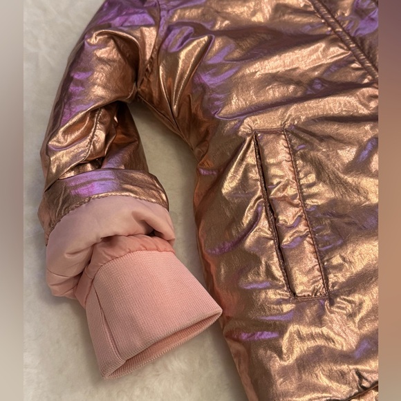 Spotted Zebra Pink Metallic Girls Jacket- size 4T - Picture 2 of 7